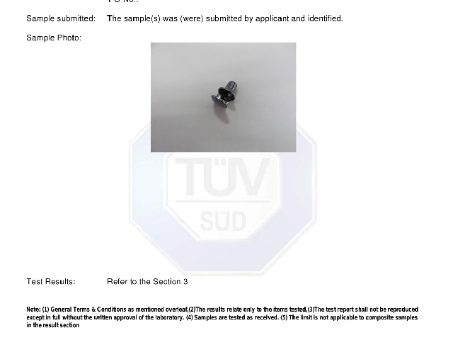 Nickle-lead free for Hook test repor